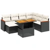 Image de vidaXL Ensemble de jardin canapé 8 pièces avec coussins noir poly rotin