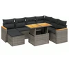 Image de vidaXL Ensemble de jardin canapé 8 pièces avec coussins Gris Poly rotin