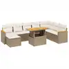 Image de vidaXL Ensemble de salon de jardin 9 pièces avec coussins beige Poly rotin