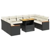 Image de vidaXL Ensemble de 10 canapés de jardin avec coussins noir poly rotin