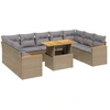 Image de vidaXL Ensemble de salon de jardin 10 pièces avec coussins Beige Poly Rattan
