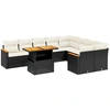 Image de vidaXL Ensemble de 10 canapés de jardin avec coussins noir poly rotin