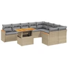 Image de vidaXL Ensemble de salon de jardin 10 pièces avec coussins Beige Poly Rattan