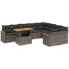Image de vidaXL Ensemble de salon de jardin 10 pièces avec coussins Gris Poly Rattan