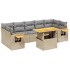 Image de vidaXL Ensemble de jardin canapé 8 pièces avec coussins Beige Poly Rattan