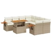 Image de vidaXL Ensemble de salon de jardin 9 pièces avec coussins beige Poly rotin