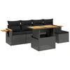 Image de vidaXL Ensemble de salon de jardin 6 pièces avec coussins noir poly rotin