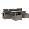 Image de vidaXL Ensemble de salon de jardin 6 pièces avec coussins Gris Poly rotin