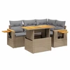 Image de vidaXL Ensemble de salon de jardin 5 pièces avec coussins Beige Poly Rattan