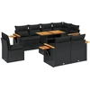 Image de vidaXL Ensemble de salon de jardin 9 pièces avec coussins noir poly rotin