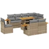 Image de vidaXL Ensemble de salon de jardin 9 pièces avec coussins beige Poly rotin