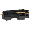 Image de vidaXL Ensemble de jardin canapé 8 pièces avec coussins noir poly rotin