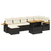 Image de vidaXL Ensemble de jardin canapé 8 pièces avec coussins noir poly rotin