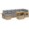 Image de vidaXL Ensemble de jardin canapé 8 pièces avec coussins Beige Poly Rattan
