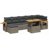 Image de vidaXL Ensemble de jardin canapé 8 pièces avec coussins Gris Poly rotin