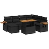 Image de vidaXL Ensemble de jardin canapé 8 pièces avec coussins noir poly rotin