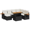 Image de vidaXL Ensemble de jardin canapé 8 pièces avec coussins noir poly rotin