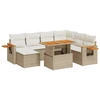 Image de vidaXL Ensemble de jardin canapé 8 pièces avec coussins Beige Poly Rattan