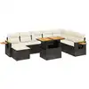 Image de vidaXL Ensemble de salon de jardin 9 pièces avec coussins noir poly rotin