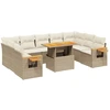Image de vidaXL Ensemble de salon de jardin 10 pièces avec coussins Beige Poly Rattan