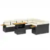Image de vidaXL Ensemble de 10 canapés de jardin avec coussins noir poly rotin