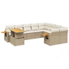 Image de vidaXL Ensemble de salon de jardin 10 pièces avec coussins Beige Poly Rattan