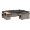 Image de vidaXL Ensemble de salon de jardin 10 pièces avec coussins Gris Poly Rattan