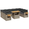 Image de vidaXL Ensemble de salon de jardin 11 pièces avec coussins Gris Poly rotin