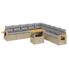 Image de vidaXL Ensemble de salon de jardin 11 pièces avec coussins Beige Poly Rattan