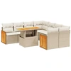 Image de vidaXL Ensemble de salon de jardin 9 pièces avec coussins beige Poly rotin
