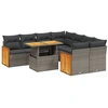 Image de vidaXL Ensemble de salon de jardin 9 pièces avec coussins Gris Poly rotin