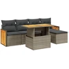 Image de vidaXL Ensemble de salon de jardin 6 pièces avec coussins Gris Poly rotin