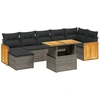 Image de vidaXL Ensemble de jardin canapé 8 pièces avec coussins Gris Poly rotin