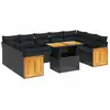 Image de vidaXL Ensemble de 10 canapés de jardin avec coussins noir poly rotin