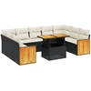 Image de vidaXL Ensemble de 10 canapés de jardin avec coussins noir poly rotin