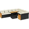 Image de vidaXL Ensemble de 10 canapés de jardin avec coussins noir poly rotin