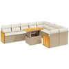 Image de vidaXL Ensemble de salon de jardin 10 pièces avec coussins Beige Poly Rattan