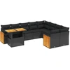 Image de vidaXL Ensemble de 10 canapés de jardin avec coussins noir poly rotin