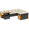 Image de vidaXL Ensemble de 10 canapés de jardin avec coussins noir poly rotin