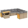 Image de vidaXL Ensemble de salon de jardin 10 pièces avec coussins Beige Poly Rattan
