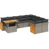 Image de vidaXL Ensemble de salon de jardin 10 pièces avec coussins Gris Poly Rattan