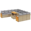Image de vidaXL Ensemble de salon de jardin 11 pièces avec coussins Beige Poly Rattan