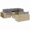 Image de vidaXL Ensemble de salon de jardin 11 pièces avec coussins Beige Poly Rattan
