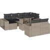 Image de vidaXL Ensemble de salon de jardin 11 pièces avec coussins gris clair Poly rotin