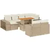 Image de vidaXL Ensemble de salon de jardin 11 pièces avec coussins Beige Poly Rattan