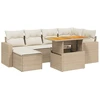 Image de vidaXL Ensemble de salon de jardin 11 pièces avec coussins Beige Poly Rattan