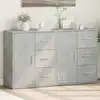 Image de vidaXL Sideboards 2 pcs. Gris béton 60x31x70 cm Bois composite