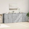 Image de vidaXL Sideboards 3 pcs. Gris béton Bois composite