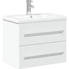 Image de vidaXL Meuble sous-lavabo avec vasque encastrée blanc