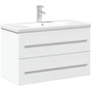 Image de vidaXL Meuble sous-lavabo avec vasque encastrée blanc